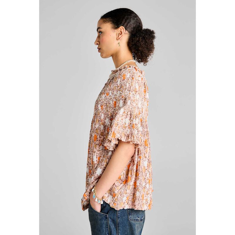 Karen Walker Theia Smocked Blouse image number 2